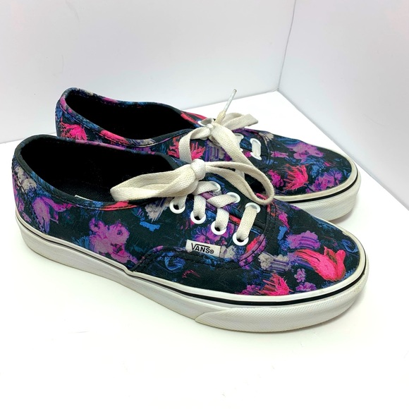 Vans Floral pattern, Pink, purple, blue and black. Womens 6 or Mens 4.5 - Picture 1 of 16